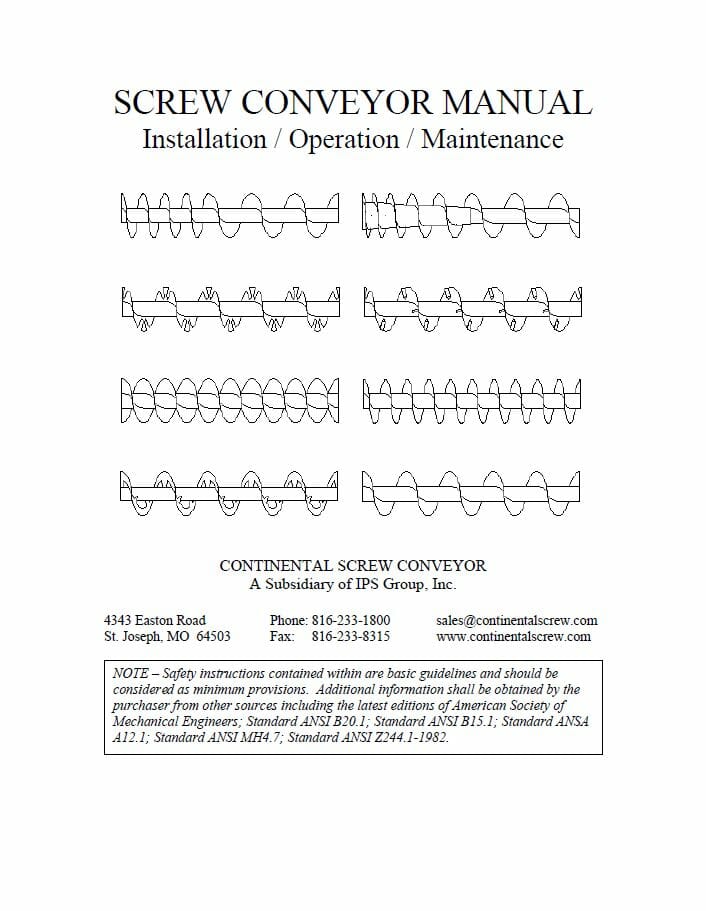 Csc Operation Screw Conveyor Manual Thumbnail - Screw Conveyor Parts