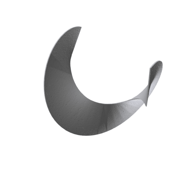 Tornillo de vuelo, 12" de diámetro, paso de 12", 2 7/8" de diámetro interno para tubería de 2 1/2", 1/4" THK, solo diseño seccional a la derecha, acero al carbono (C.S.)