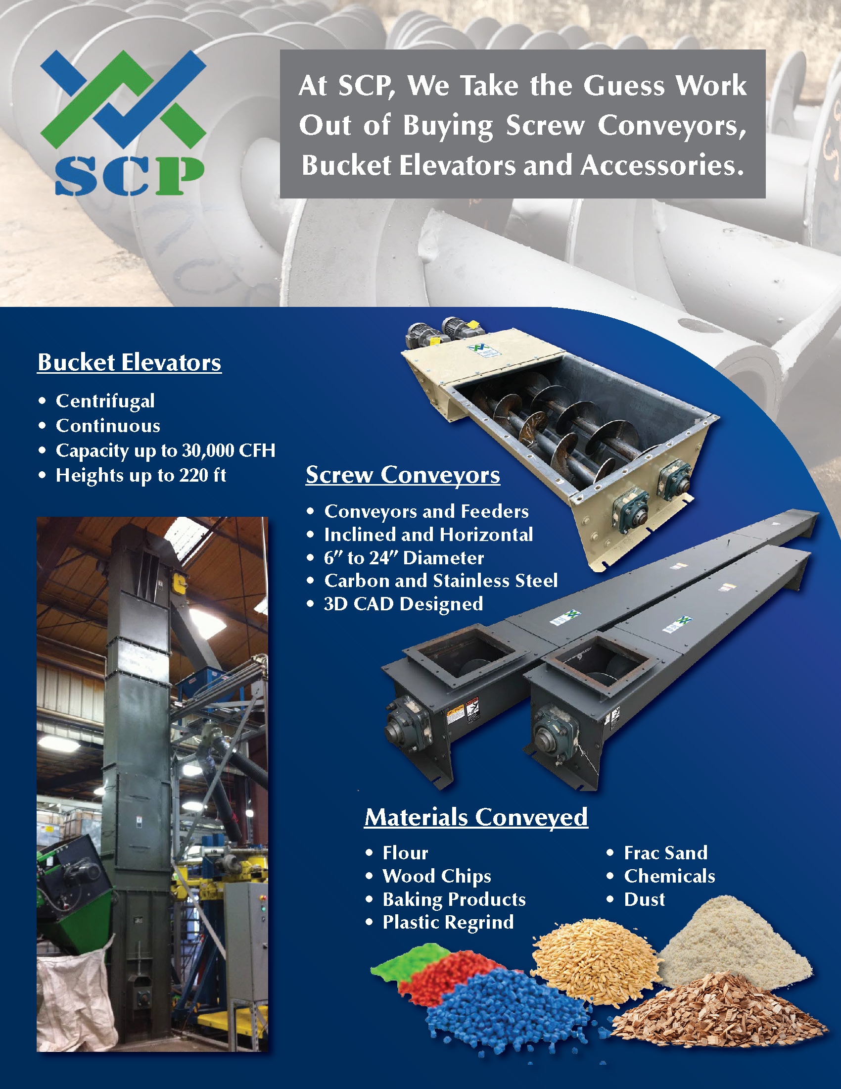 Scp Products Brochure Cover Page 1 - Screw Conveyor Parts