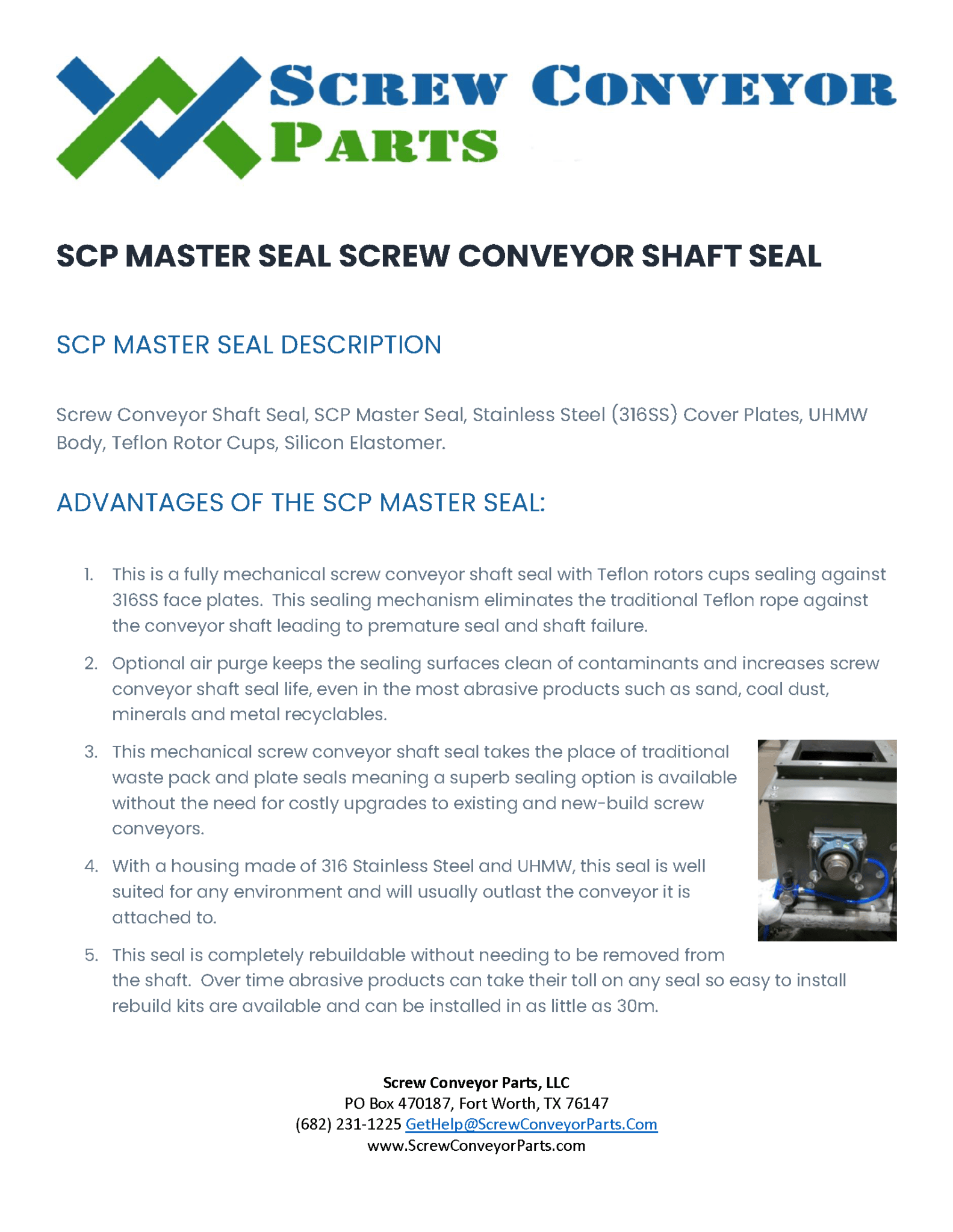 SCP Master Seal Specifications
